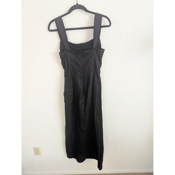 NWT Reformation Clement linen midi dress size 8 black minimalist summer - Picture 5 of 10